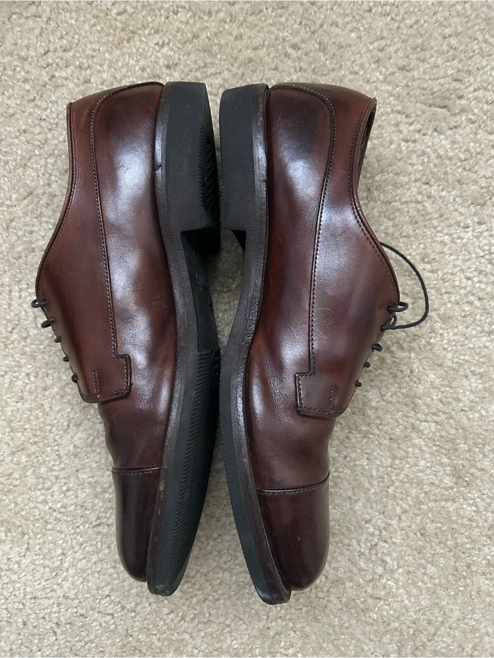 Allen Edmonds Men’s 9 B Brown Leather Cap Toe Derby Dress Shoes